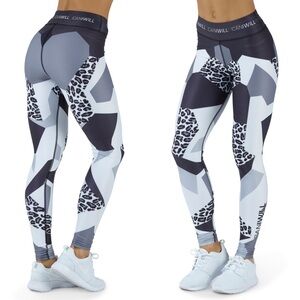 ICANIWILL Athletic Leo Gray & White Leggings
